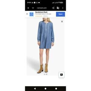 Faherty Tried & True Isha Long Sleeve Denim Dress